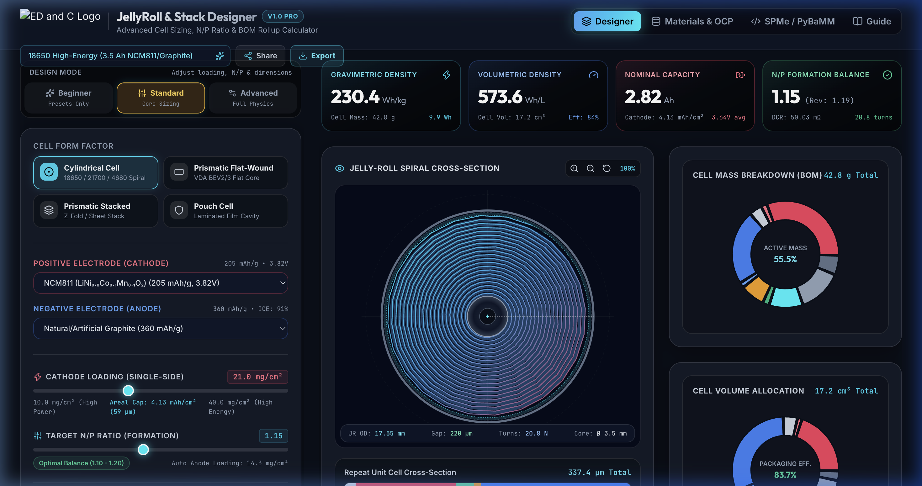 JellyRoll & Stack Designer Main Interface